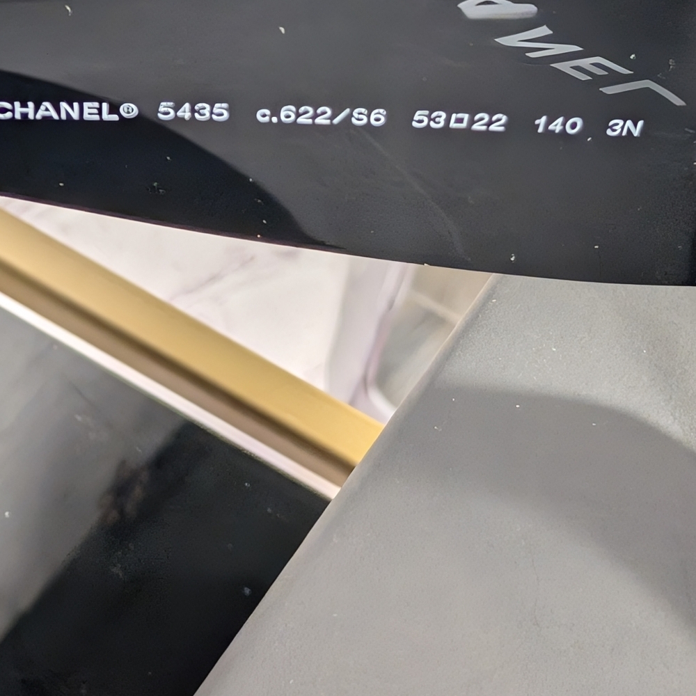 Authentic CHANEL Rectangle Sunglasses Black And Gold Iconic Side Logo - Picture 7 of 16